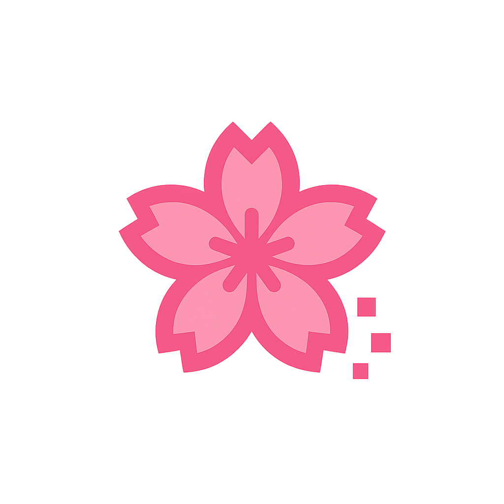 SakuraBit glowing cherry blossom logo